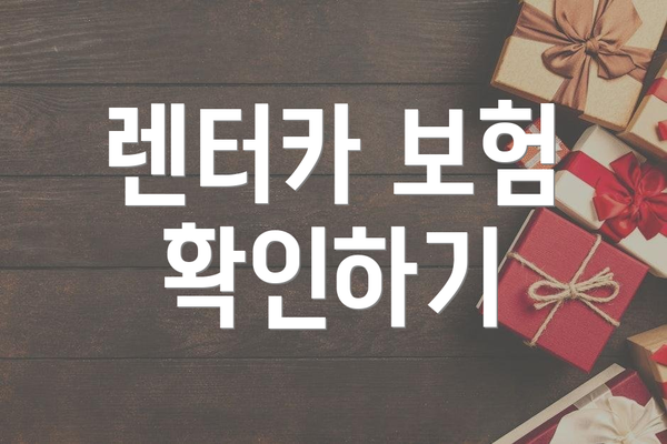 렌터카 보험 확인하기