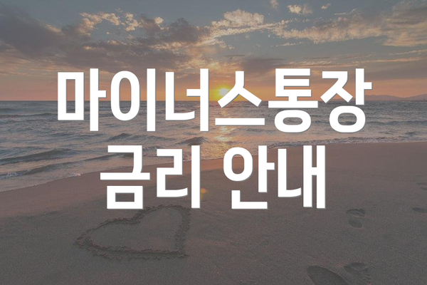 마이너스통장 금리 안내