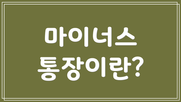마이너스 통장이란?