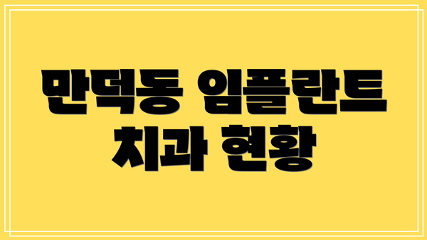 만덕동 임플란트 치과 현황