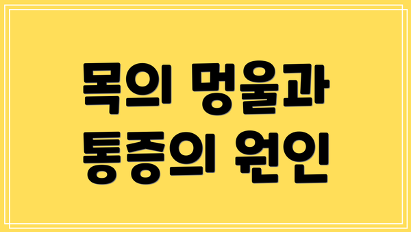목의 멍울과 통증의 원인