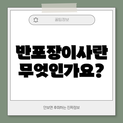 반포장이사란 무엇인가요?