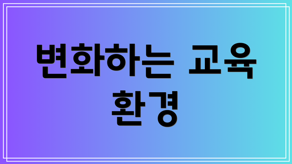 변화하는 교육 환경