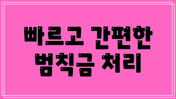 빠르고 간편한 범칙금 처리