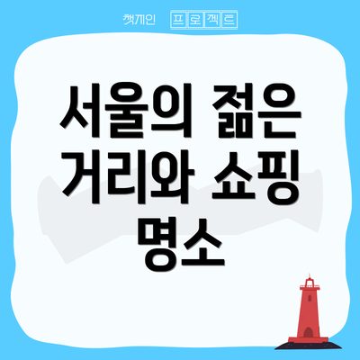 서울의 젊은 거리와 쇼핑 명소
