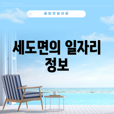 세도면의 일자리 정보