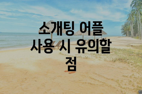 소개팅 어플 사용 시 유의할 점