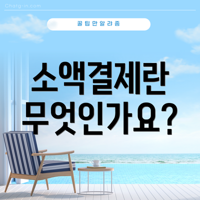 소액결제란 무엇인가요?
