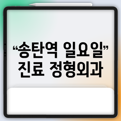송탄역 일요일 진료 정형외과