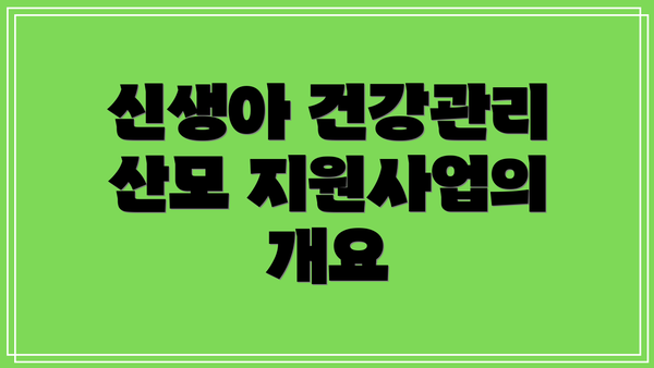 신생아 건강관리 산모 지원사업의 개요