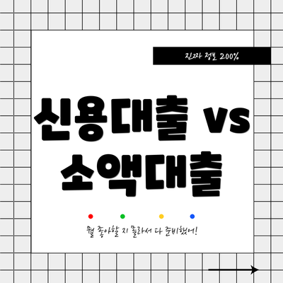신용대출 vs 소액대출