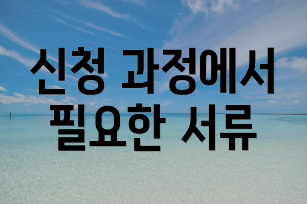 신청 과정에서 필요한 서류