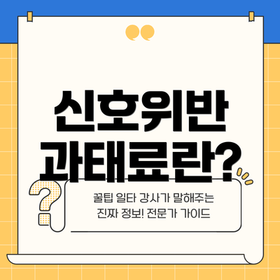 신호위반 과태료란?