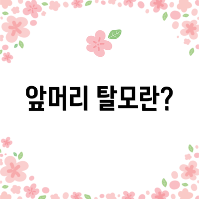 앞머리 탈모란?