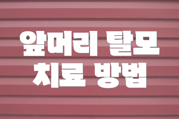 앞머리 탈모 치료 방법