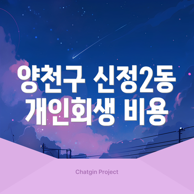 양천구 신정2동 개인회생 비용