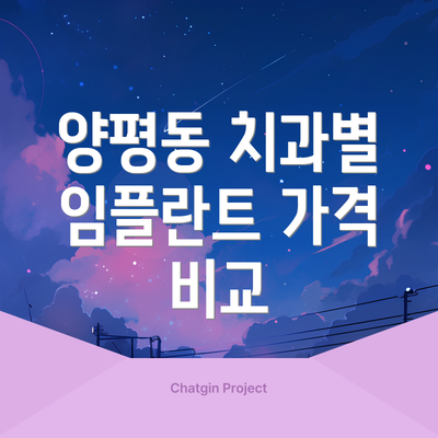 양평동 치과별 임플란트 가격 비교