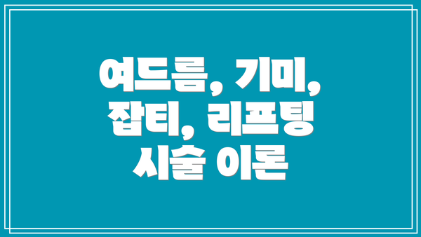 여드름, 기미, 잡티, 리프팅 시술 이론
