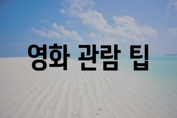 영화 관람 팁