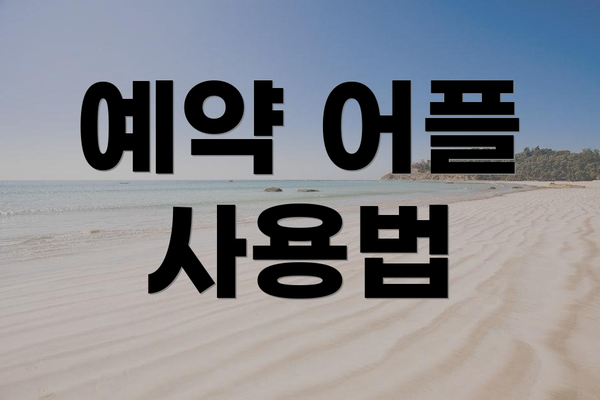 예약 어플 사용법