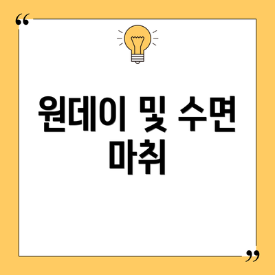원데이 및 수면 마취