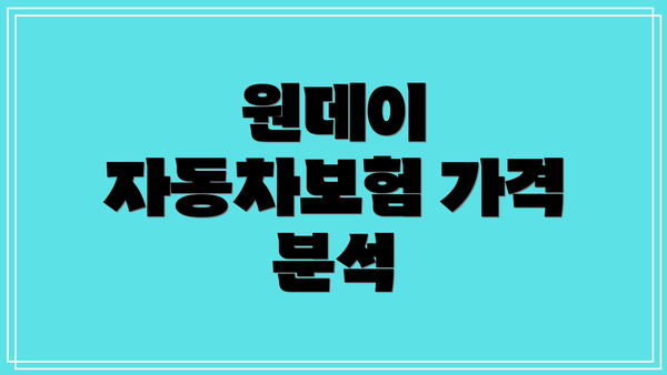 원데이 자동차보험 가격 분석