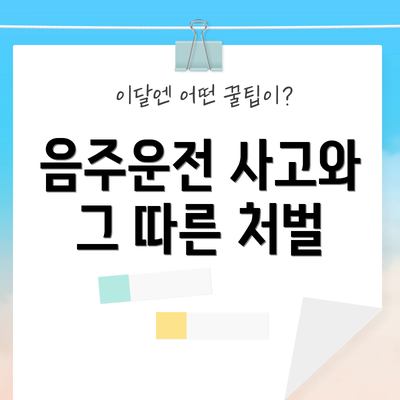 음주운전 사고와 그 따른 처벌