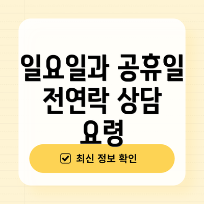 일요일과 공휴일 전연락 상담 요령