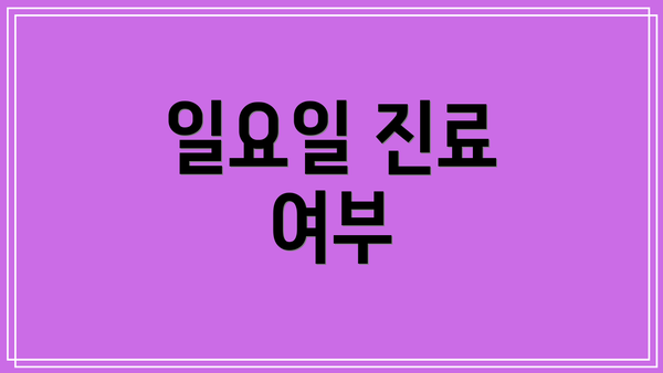 일요일 진료 여부