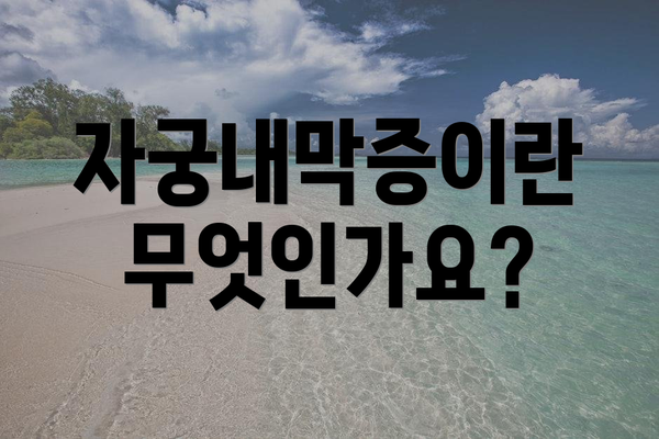 자궁내막증이란 무엇인가요?