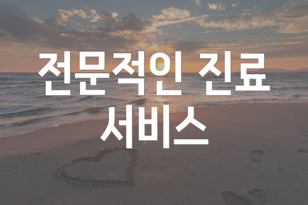 전문적인 진료 서비스