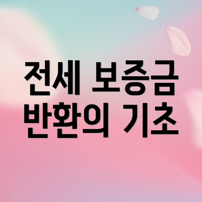 전세 보증금 반환의 기초