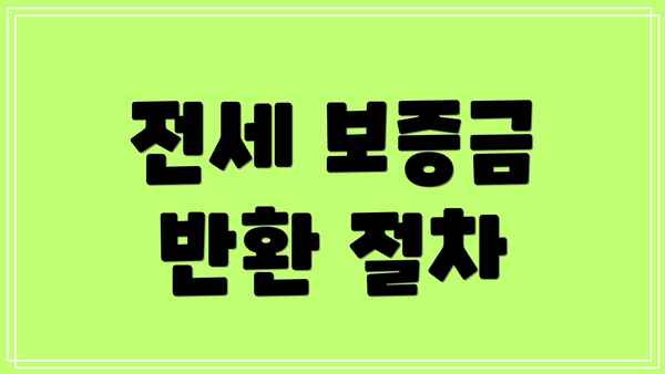 전세 보증금 반환 절차