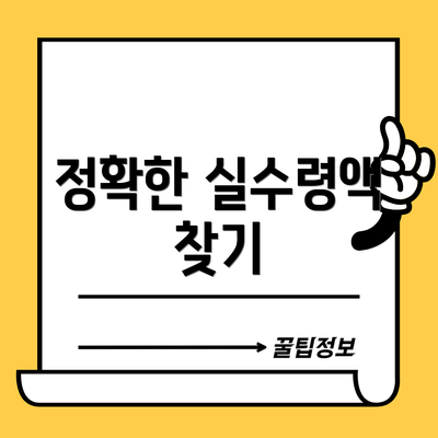 정확한 실수령액 찾기