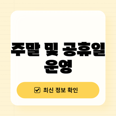 주말 및 공휴일 운영