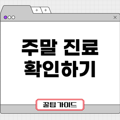 주말 진료 확인하기