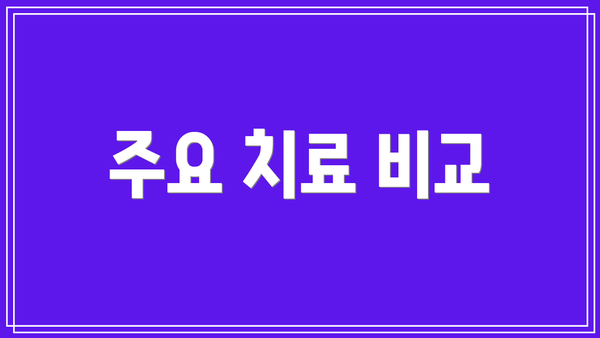 주요 치료 비교