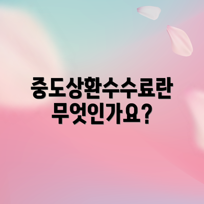 중도상환수수료란 무엇인가요?
