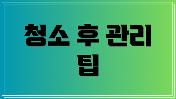 청소 후 관리 팁