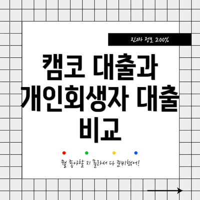 캠코 대출과 개인회생자 대출 비교
