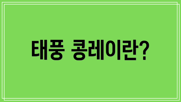 태풍 콩레이란?