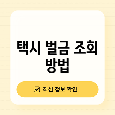 택시 벌금 조회 방법