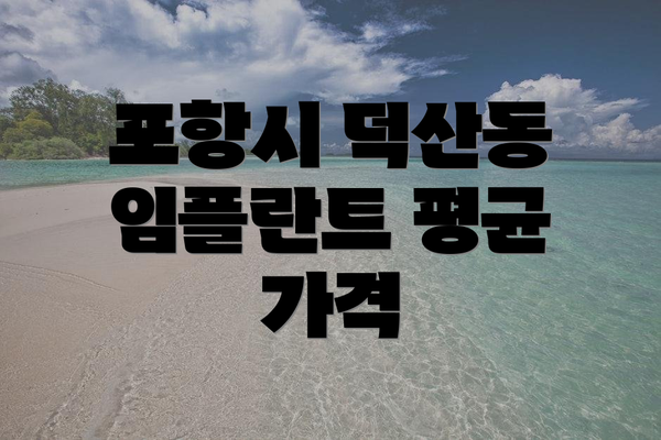 포항시 덕산동 임플란트 평균 가격
