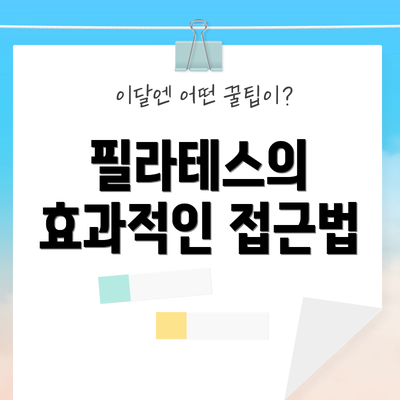 필라테스의 효과적인 접근법