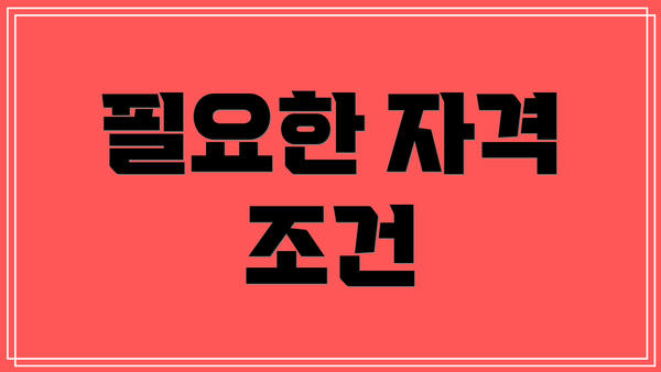필요한 자격 조건
