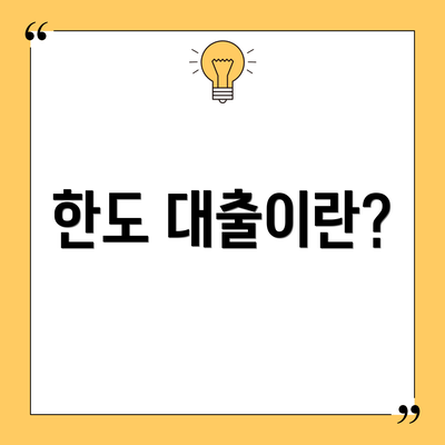 한도 대출이란?