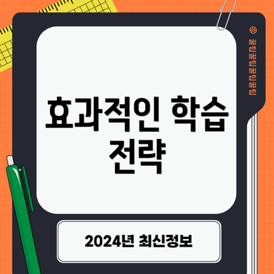 효과적인 학습 전략