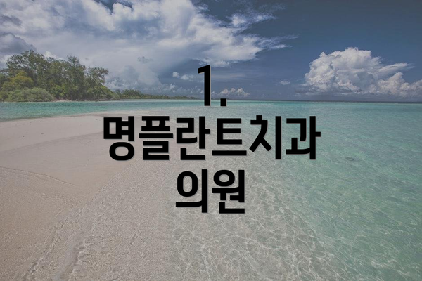 1. 명플란트치과 의원