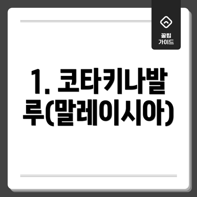 1. 코타키나발루(말레이시아)
