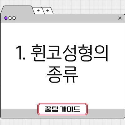 1. 휜코성형의 종류